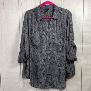 Torrid Plus Size Snakeskin Print Blouse Modern Chic Neutral Top Blouse